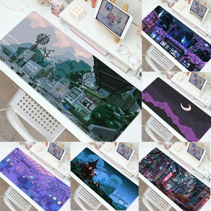 City Street Print Art Gaming MousePad Computer Laptop Gamer Table Mats Anti Slip Soft Mouse Pads for Home Office Accessories