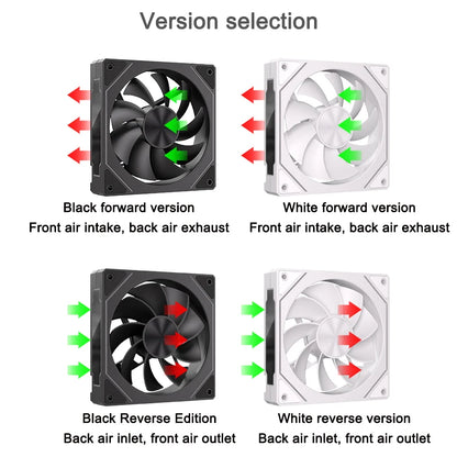 Power Train PRISM 5 Pro Computer Chassis Fan 120mm ARGB 4Pin PWM Quiet CPU Cooling Fan 12V Large Air Volume 56.8CFM/600-1500RPM