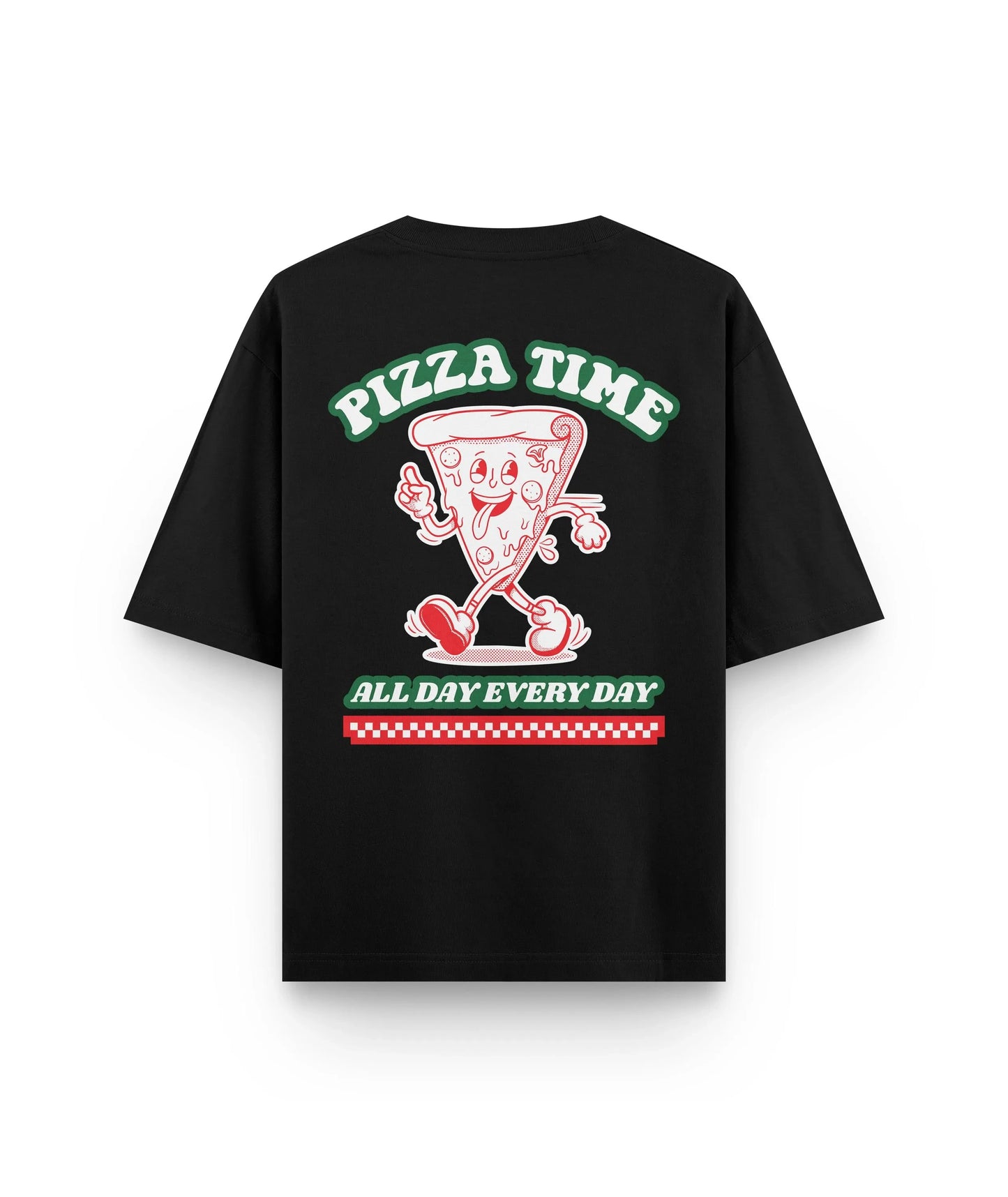 Men Cotton T-Shirt Funny Pizza Time graphic print T Shirt Unisex O-neck short-sleeved Tee Oversized casual Tshirts streetwear