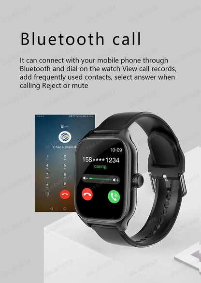 2025 Smart Watch 2.01 Inch HD Display Bluetooth Call Message Preview Sport Modes DIY Dial Weather Forecast Watches For Men Women