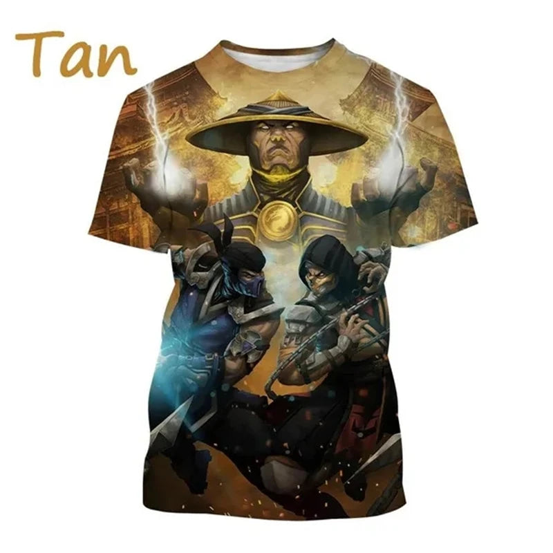 Summer Hot Selling Mortal Kombat Game 3D Print T Shirt Short Sleeve Street Style Cool Men's Casual T-Shirt Tees Male Streetwear