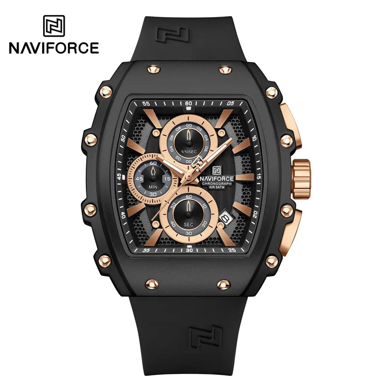 NAVIFORCE Fashionable 2025 Watches for Men Multifunctional 30M Waterproof Sports Quartz Silicone Strap Luxury Clock Reloj Hombre
