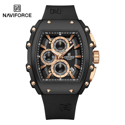 NAVIFORCE Fashionable 2025 Watches for Men Multifunctional 30M Waterproof Sports Quartz Silicone Strap Luxury Clock Reloj Hombre