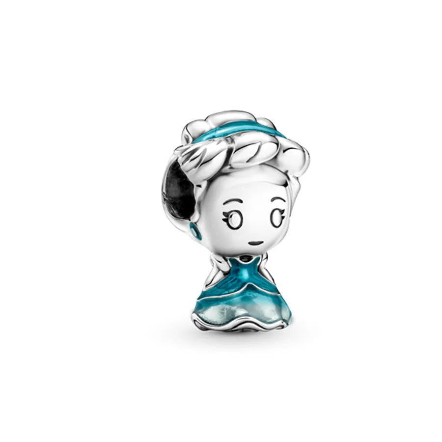 2025 New Disney Beautiful Princess Dress Bead Pendant 925 Silver Suitable for European Original Bracelet DIY Exquisite Jewelry