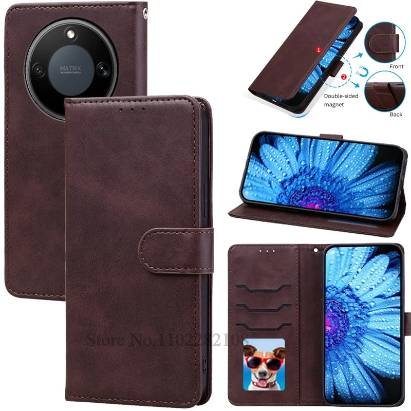For Honor Magic8 Lite Case Flip Leather Wallet Cover For Honor Magic 8 Lite Case Soft Silicone TPU Book Cover Coque Fundas
