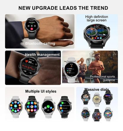 2025New Smart Watch Men Full Circle HD Screen Wireless Call Smartwatch Call Reminder GPS Sports Track Bracelet Music Clock+ Gift