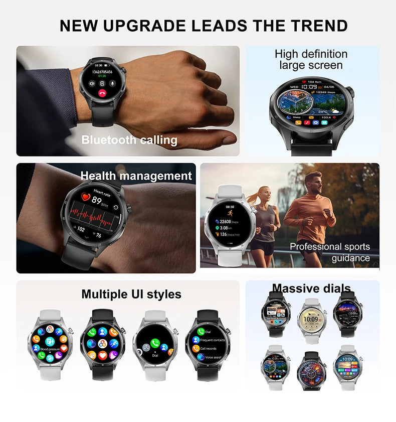 2025New Smart Watch Men Full Circle HD Screen Wireless Call Smartwatch Call Reminder GPS Sports Track Bracelet Music Clock+ Gift