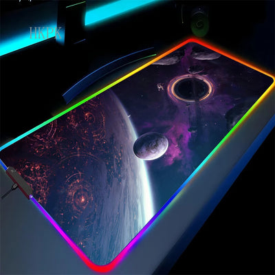 RGB Galaxy Milky Way Mouse Pad XXL 90X40 Carpet PC Gamer Computer Keyboard Desk Mat Anti-slip Mousepad Gaming Led Backlight Mats