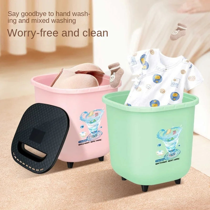 Mini turbo washing machine, small underwear washing machine, student dormitory, lazy portable sock washing artifact
