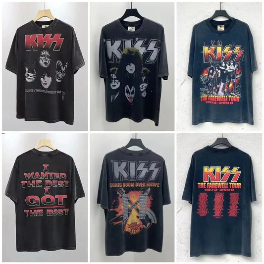 Kiss Band T Shirt Men Women Fashion T-shirt Cotton Tshirt Kisss Tops Tees Men's Clothing Music Rock Camisetas Hombre Tops