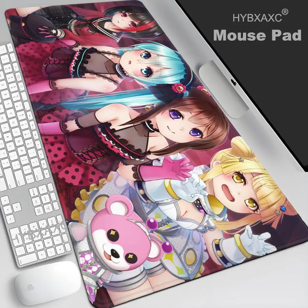 XXL Size Non-slip Wear-resistant for Desk Mat Anime Laptop Desk Office gamer table pad BanG Dream Mousepad Notebook Keyboard Pad