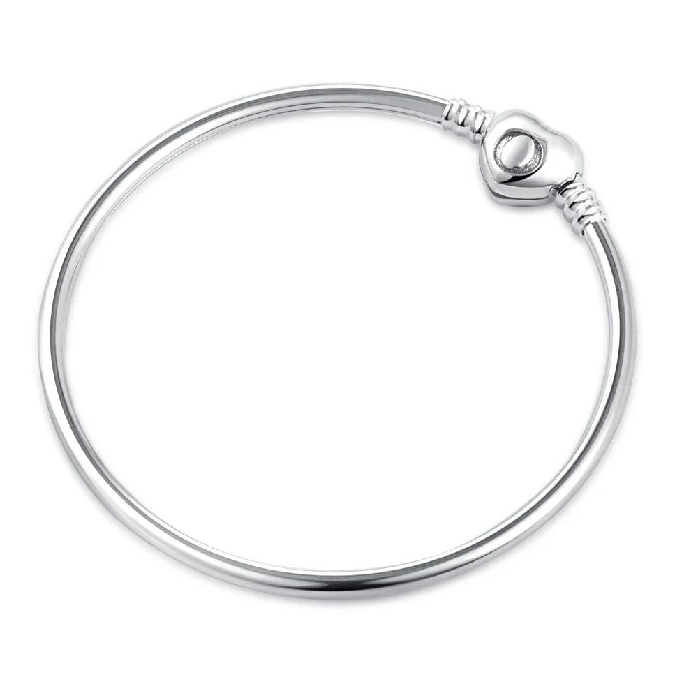 2025 New Disney Mickey Mouse Spider Man Heart Clip Original 925 Silver Plated Bracelet Love Buckle Bead Decoration DIY Women's