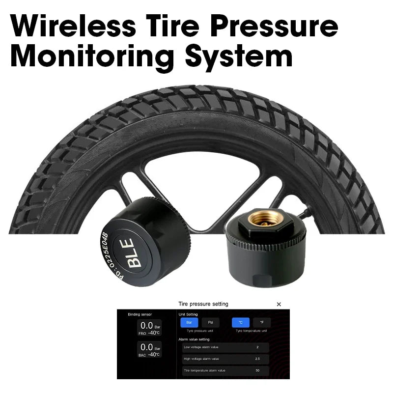 Srnubi 6.86" Motorcycle DVR or Player 1080P Dual Cam GPS Navigation Wireless Carplay Android Auto Stereo Moto Dashcam with TPMS