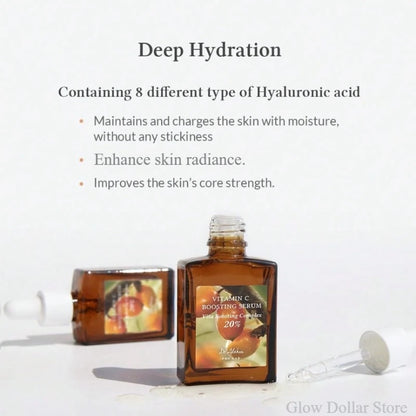 Facial Essence Vitamin Boosting Serum,Soothing Deep Hydration, Brightening Gentle Vitamin C Serum 30ml Korean Skin Care Products
