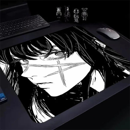 Anime Samurai Girl Mouse Pad Large Computer Office Game Table Mats 400X450 Anti-slip Rubber Waterproof Mat Desktop Keyboard Pads