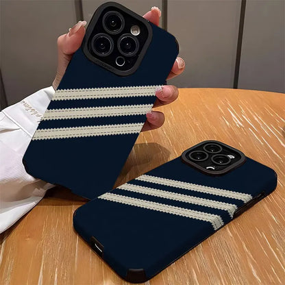Striped patterned stylish phone case for iPhone14 13 12 11 7 8Pro/ Max /Plus XR XS anti-fall and shock-proof rear cover