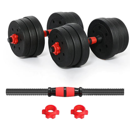 Dumbbell Barbell Bar with Buckle Non-Slip Grip Practical Durable Dumbbell Set Portable AntiSlip Grip Threaded Handles for Gym