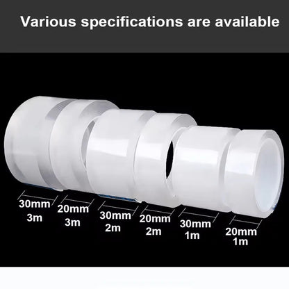 Nano super strong double-sided adhesive tape, waterproof reusable transparent tapes, heat resistance, home and bathroom decorati