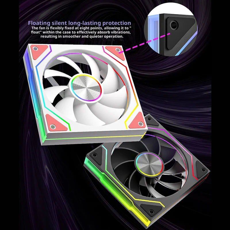 Power Trian PRISM 9 Pro 120mm ARGB PC Fan Quiet Cooling 12V Large Air Volume Computer Chassis Fans 4PIN 61.5CFM/800-1800RPM