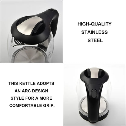 2.0L Electric Glass Kettle Fast Boil Auto Shut Off Dry Boil Protection Borosilicate Glass  Kitchen Appliance for Home