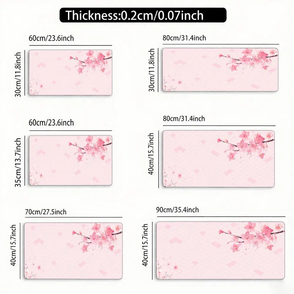 Blue Cherry Blossoms Mousepad Home Computer Table Large Pc Mouse Pad Art Sakura Keyboard Mause Rug Desk Mat Offices Accessories