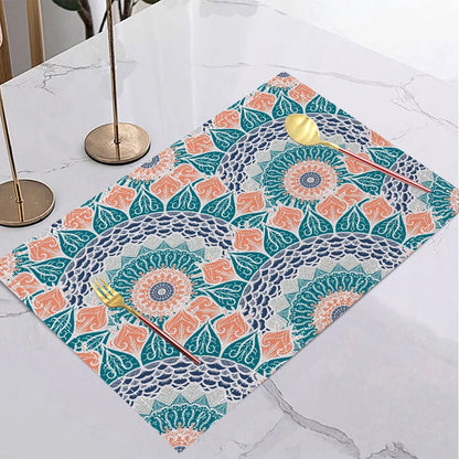 Japanese Ukiyo-e Style Linen Placemat Non Slip Table Mats Rectangular Non Slip Dining Table for Kitchen Home Decor Essentials