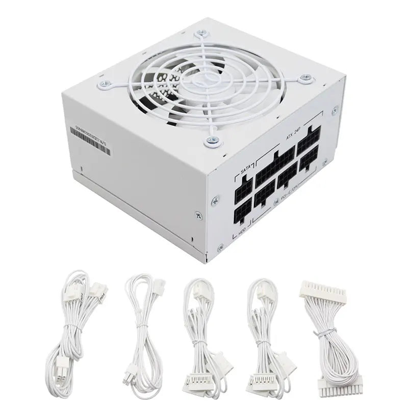 SFX500W Fully Modular Power Supply 500W White 20+ 4Pin Power source for PC Gaming Desktop Mini ITX Case Small Computer Case