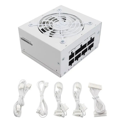 SFX500W Fully Modular Power Supply 500W White 20+ 4Pin Power source for PC Gaming Desktop Mini ITX Case Small Computer Case