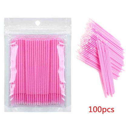 YSDO Nano Cotton Swab 100pcs Micro Eyelash Brushes Individual Lash Removing Swab Makeup Brush beauty care Tool Cosmetics