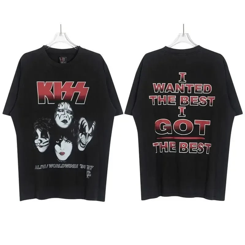 Kiss Band T Shirt Men Women Fashion T-shirt Cotton Tshirt Kisss Tops Tees Men's Clothing Music Rock Camisetas Hombre Tops