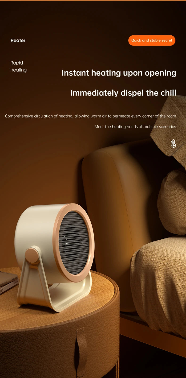 Desktop Heater Electric Heater Hot Air Blower Portable Fan Heater Mini Radiator Office Room Home Appliance Warmer Low Consumptio