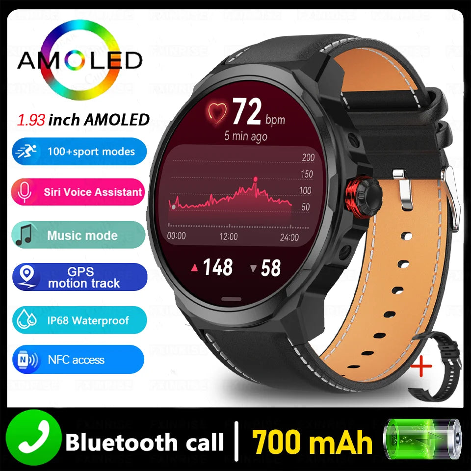 [New 2026] SK50 NFC 1.93 inch Smart Watch Ultra HD AMOLED Display Voice Calling 100+ Sports Modes 24H Health Monitor Smartwatch