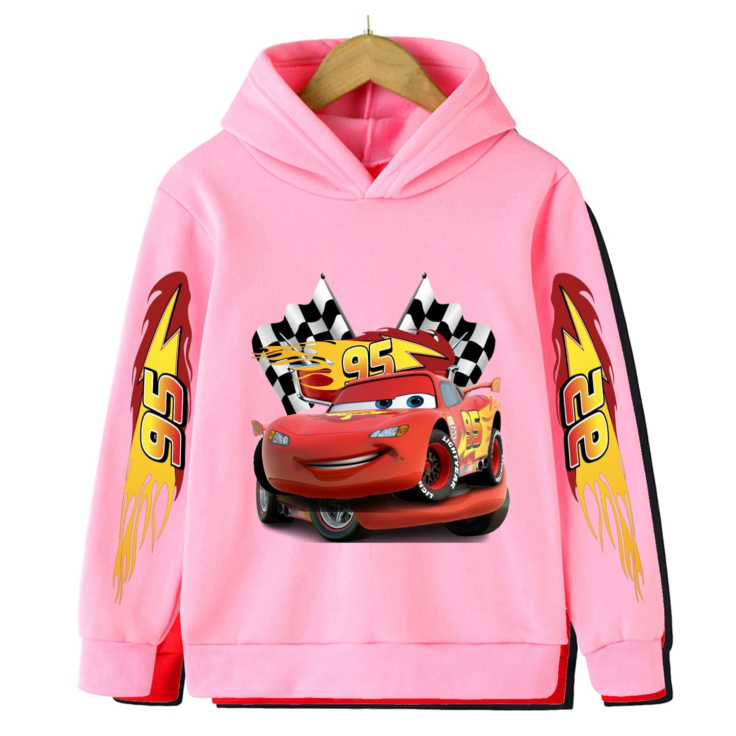Fall and winter new sweatshirts Disney car kids lightning McQueen cartoon print kids hoodie pants anime kawaii boys and girls