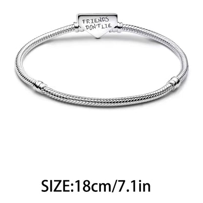 Disney Plata De Ley 925 Silver Charm Monster Activity Flowers Pendant Beads Original Women Bracelets Bangles DIY Jewelry Gift