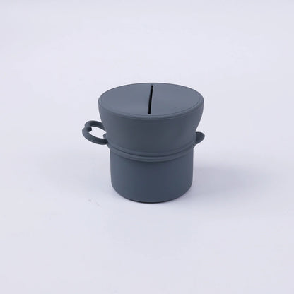 Portable Silicone Cup with Handle Food Grade Easy Clean Travel Mug BPA Free Leak Proof Drinking Cup for Outdoor Office