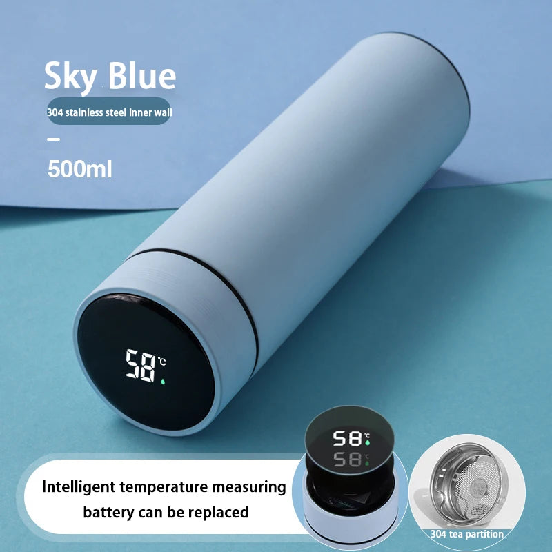 Smart Digital Water Bottle Keeps Cold And Heat Thermal Bottle Stainless Steel Thermos For Baby Children Kids Terms