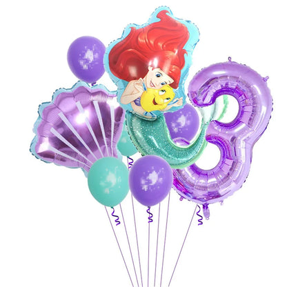 The Little Mermaid Birthday Party Decoration Princess Ariel Paper Napkin Plate Cup Tablecloth Balloons Kids Baby Shower Supplies
