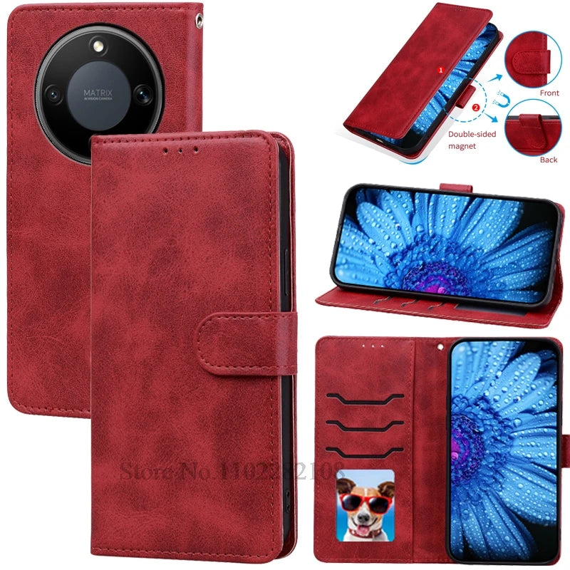 For Honor Magic8 Lite Case Flip Leather Wallet Cover For Honor Magic 8 Lite Case Soft Silicone TPU Book Cover Coque Fundas