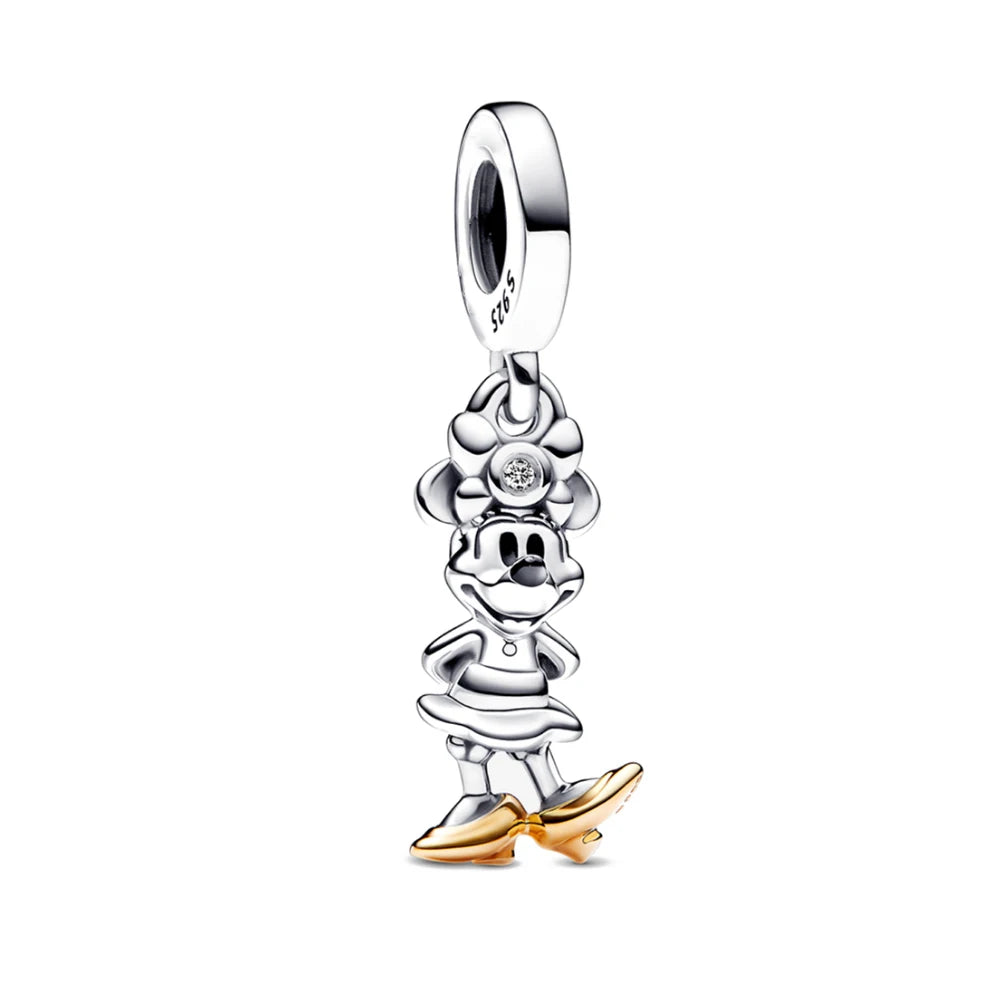Hot Sell 925 Silver DIY Beads Jewelry Charms Bracelet Mickey Minnie Princess Christmas Stitch Robots Marvel Cute Miniso Disney