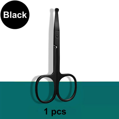 Portable Stainless Steel Facial Hair Scissors Rounded Safety Scissor for - Nose Eyebrows Facial Hair Personal Care Trimming Tool