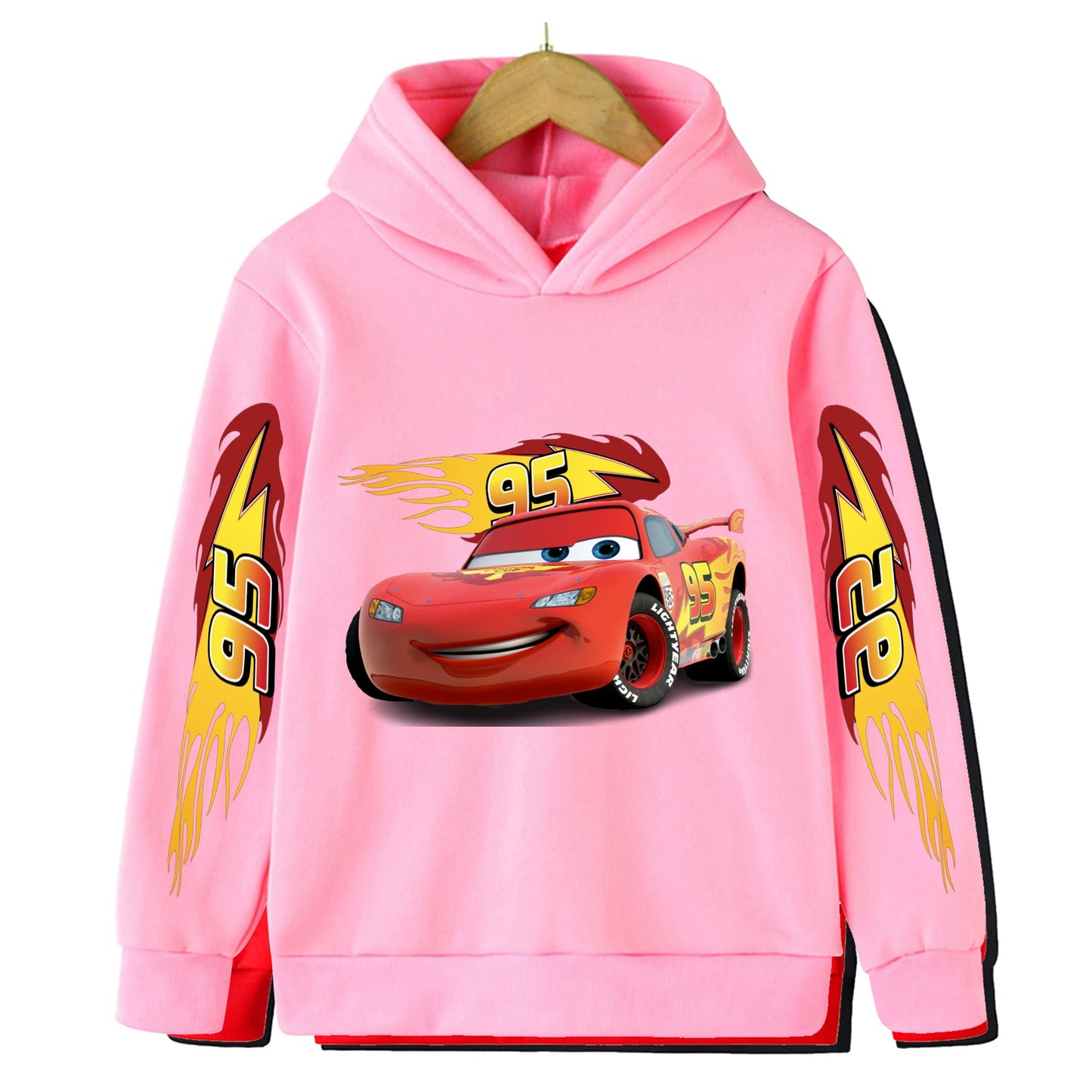 Fall and winter new sweatshirts Disney car kids lightning McQueen cartoon print kids hoodie pants anime kawaii boys and girls