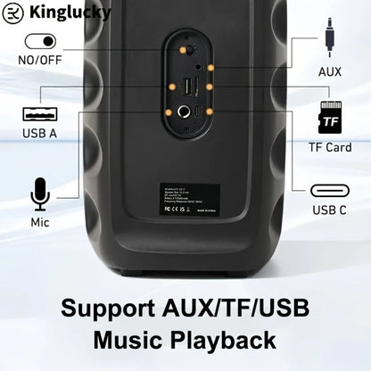 Kinglucky KTS-1265 wireless subwoofer speaker home party speaker portable outdoor sports surround sound box disco light