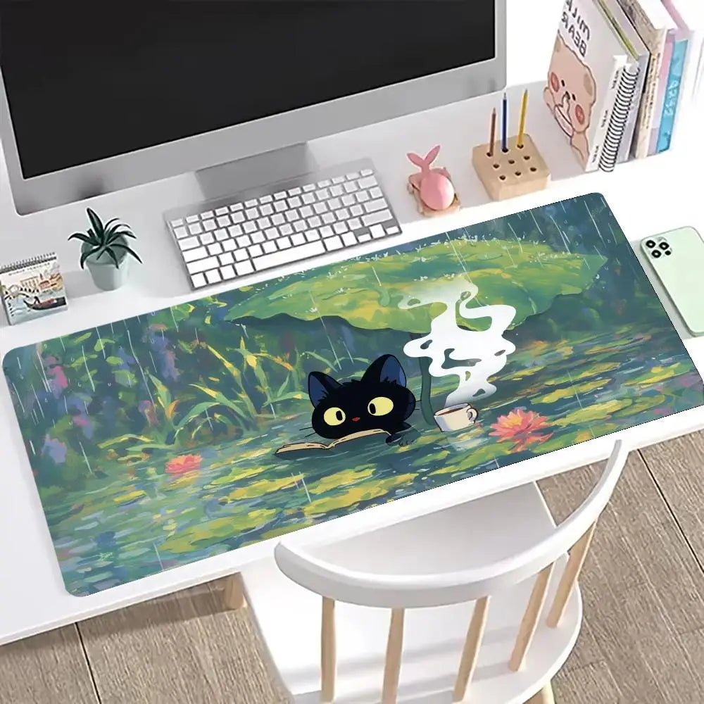 Cute cat Mouse Pad Large Computer Office Game Table Mats XXL Rubber Anti-slip Gaming Keyboard Mousepads Long Desk Pads