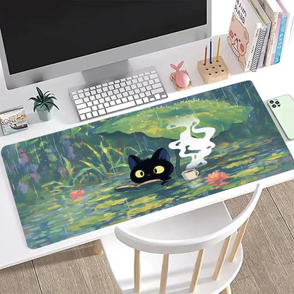 Cute cat Mouse Pad Large Computer Office Game Table Mats XXL Rubber Anti-slip Gaming Keyboard Mousepads Long Desk Pads