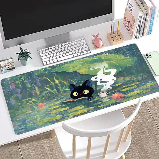 Cute cat Mouse Pad Large Computer Office Game Table Mats XXL Rubber Anti-slip Gaming Keyboard Mousepads Long Desk Pads