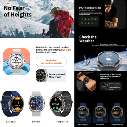 Smart Watch 8 Ultra New Color Matching GPS Compass Smartwatch Bluetooth call NFC IP68 Waterproof Health monitoring Reduction100%