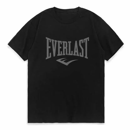 Summer Boxing EVERLAST Men's T-shirt Loose Casual Short Sleeves Women's O-Neck T Shirt Cotton Tee Fitness Sports Tops Streetwear