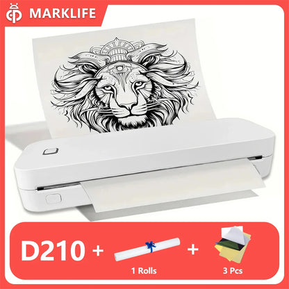 Marklife Portable A4 Thermal Printer Bluetooth-compatible Photo PDF Printing Machine Folded Rolls Paper for Office Home Travel