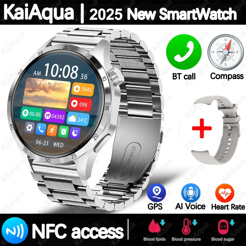 2026 New Watch Bluetooth Call Smart Watch Men GPS Outdoor Sports Fitness Heart Rate AI Voice Assistant Smartwatches Android IOS