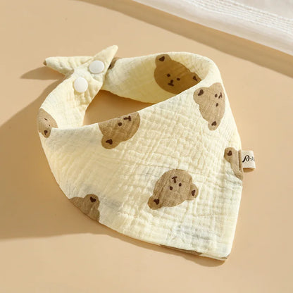 3 Pieces of A-class Pure Cotton Gauze Breathable Baby Pacifier Summer Soft Petal Baby Printed Saliva Drool Towel